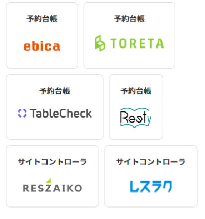 公式連携している予約サービス